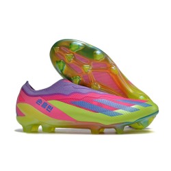 Bota de fútbol X Crazyfast.1 Laceless Korean Nights Son - Limón Lúcido Azul Rosa