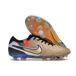 Nike Tiempo Legend 10 Elite FG Future Heritage Seda Dorada Metálica Moneda Negro