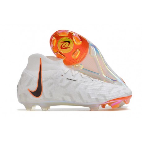 Tacos de Fútbol Nike Phantom Luna Elite FG Blanco Negro Total Naranja