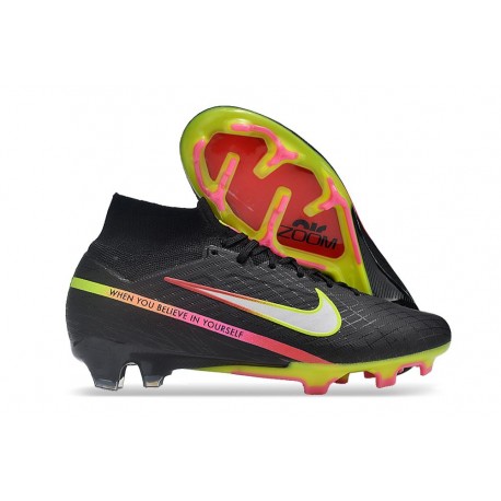 Nike Air Zoom Mercurial Superfly 9 Elite FG MR Negro Plateado de Muchos