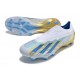 Bota de fútbol X Crazyfast.1 Laceless Blanco Azul Oro