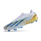 Bota de fútbol X Crazyfast.1 Laceless Blanco Azul Oro