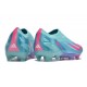 Bota de fútbol X Crazyfast.1 Laceless Messi X Miami Turquesa Rosa