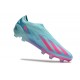 Bota de fútbol X Crazyfast.1 Laceless Messi X Miami Turquesa Rosa