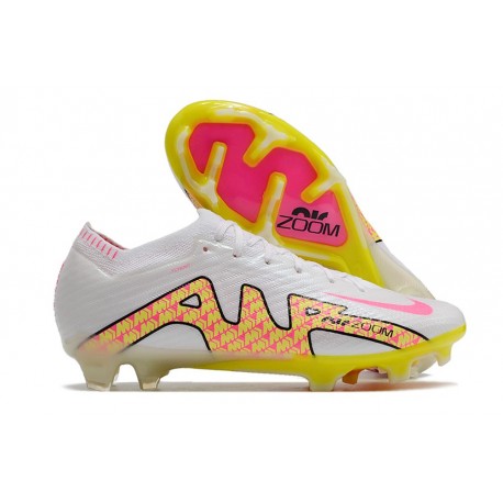 Nike Air Zoom Mercurial Vapor XV Elite FG Blanco Rosa Amarillo