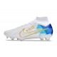 Nike Air Zoom Mercurial Superfly 9 Elite FG Blanco Azul Oro