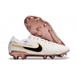 Nike Tiempo Legend 10 Elite FG Blanco Oro Negro