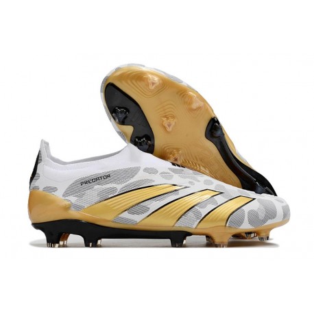 Zapatillas adidas Predator Elite Laceless FG Oro Blanco Gris