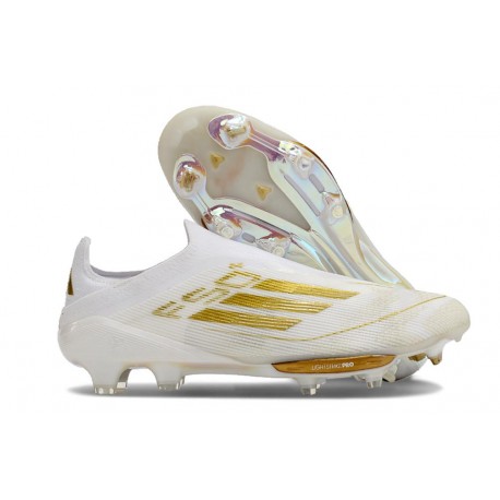 adidas F50 + Sin Cordones FG Ftwr Blanco Dorado Met