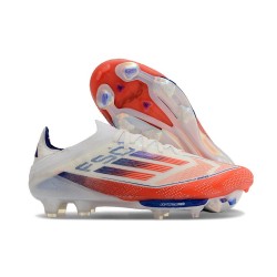 Botas de Futbol adidas F50+ Elite FG Blanco Rojo Solar Azul Lúcido
