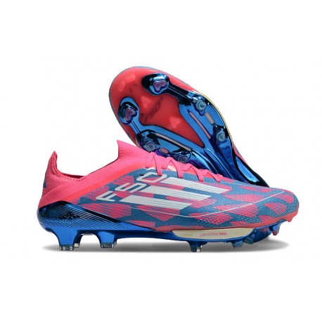 Botas de Futbol adidas F50+ Elite FG Solar Azul Ftwr Blanco Solar Rosa