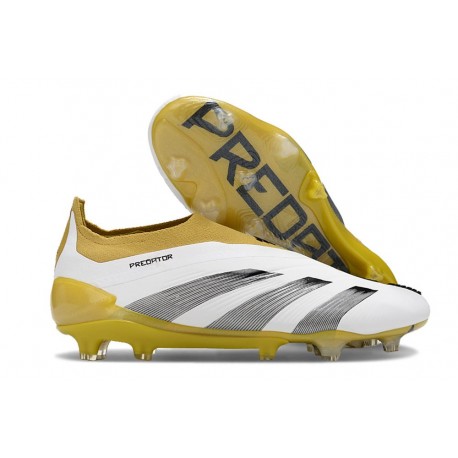 Zapatillas adidas Predator Elite Laceless FG Blanco Gris Dorado