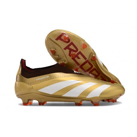 Zapatillas adidas Predator Elite Laceless FG Dorado Blanco Rojo