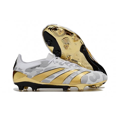 adidas Predator Elite L FG Bota Dorado Blanco Gris