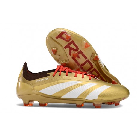 adidas Predator Elite L FG Bota Dorado Met Blanco Rojo