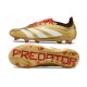 adidas Predator Elite L FG Bota Dorado Met Blanco Rojo
