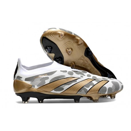 Zapatillas adidas Predator Elite Laceless FG Blanco Oro Gris