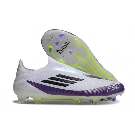 Botas de Fútbol adidas F50 Elite LL FG X Messi Ftwr Blanco Negro Morado Unity