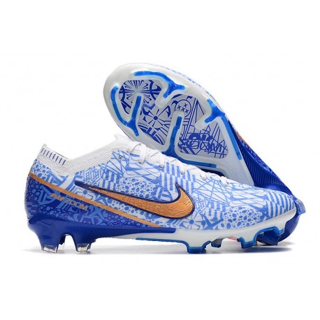 Nike Mercurial Zoom 15 Elite FG Blanco Azul Oro