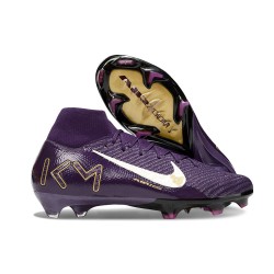 Nike Air Zoom Mercurial Superfly 10 Elite FG X MBAPPE Grand Morado Marfil Claro