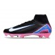 Nike Air Zoom Mercurial Superfly 10 Elite FG Negro Blanco Azul Rosa