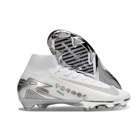 Nike Air Zoom Mercurial Superfly 10 Elite FG Blanco Plateado