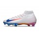 Bota de Futbol Nike Mercurial Superfly X Elite FG Blanco Rojo Azul