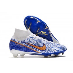 Botas Nike Zoom Mercurial Superfly 9 Elite FG Blanco Azul Oro