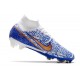 Botas Nike Zoom Mercurial Superfly 9 Elite FG Blanco Azul Oro