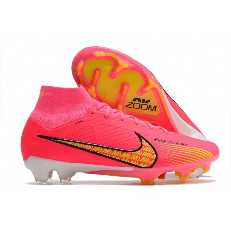 Botas Nike Zoom Mercurial Superfly 9 Elite FG Rosa Amarillo