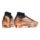 Botas Nike Zoom Mercurial Superfly 9 Elite FG Mbappé Cobre Metálico Blanco Negro