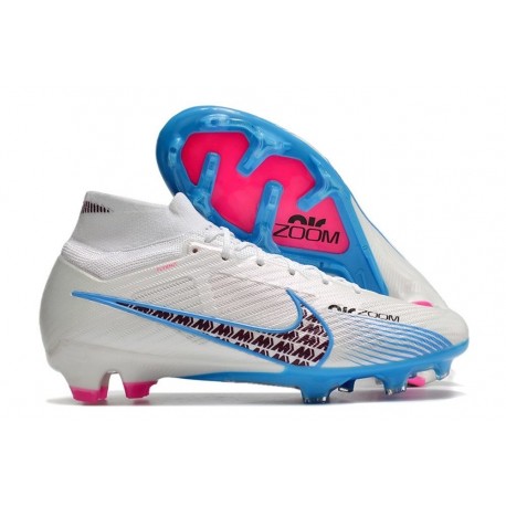 Nike Zoom Mercurial Superfly IX Elite FG Blanco Azul Negro