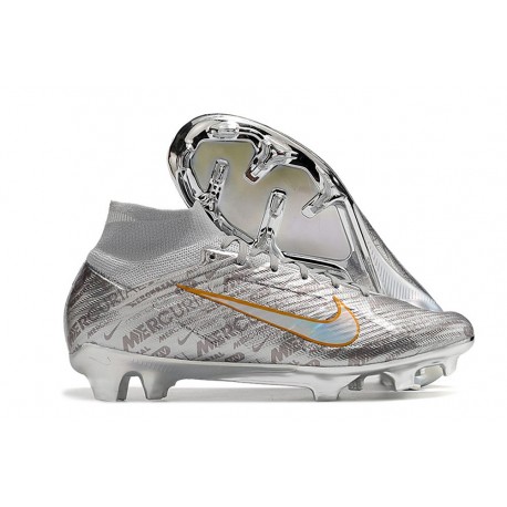Nike Zoom Mercurial Superfly IX Elite FG Plateado Metalizado Oro