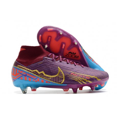 Nike Zoom Mercurial Superfly 9 Elite SG-Pro KM Remolacha Oscura Mtlc Vivid Dorado