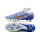 Nike Zoom Mercurial Superfly 9 Elite SG-Pro Blanco Azul Oro