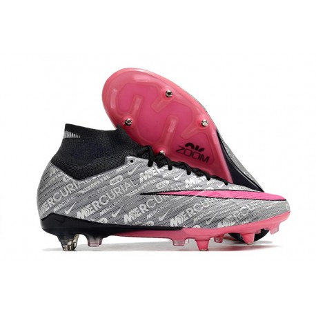 Nike Zoom Mercurial Superfly 9 Elite SG-Pro XXV Plateado Metalizado Rosa Hyper Negro